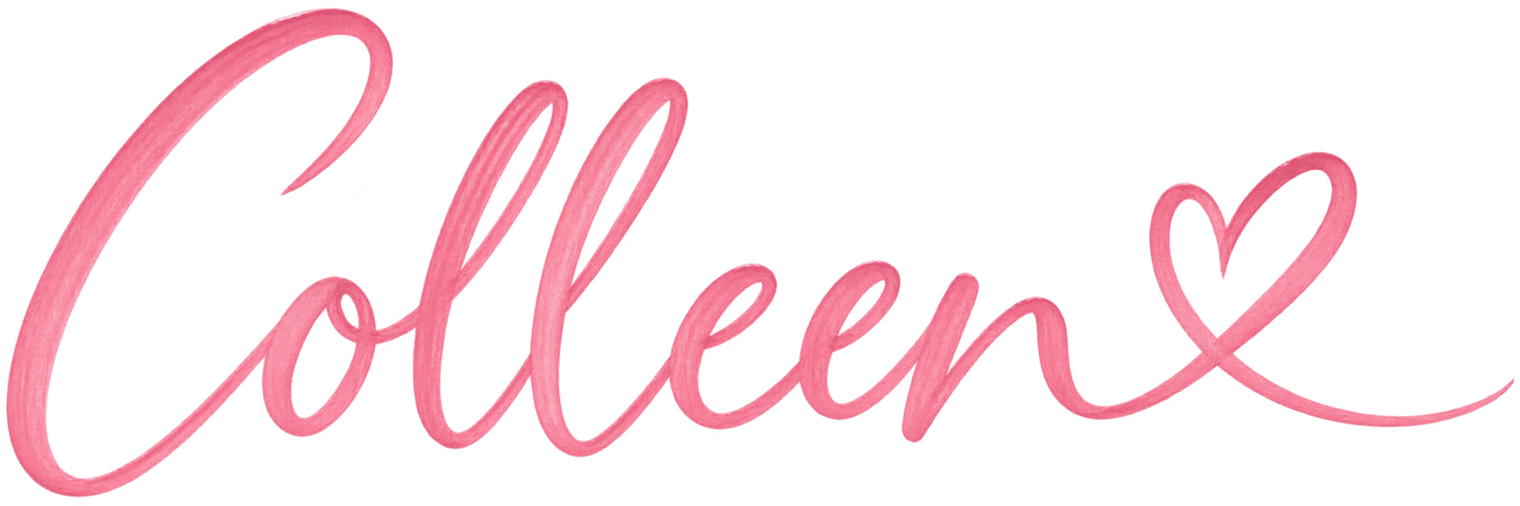 Colleen, handwritten signature with connected heart